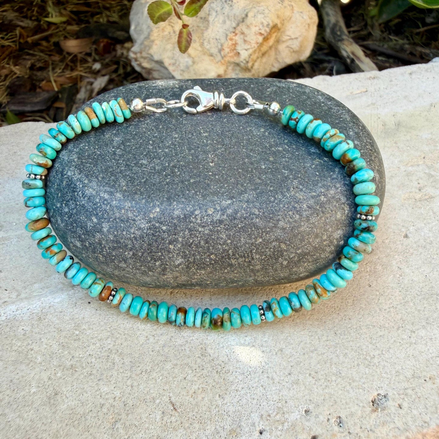 Kingman Blue Turquoise Bracelet • Sterling Silver Southwest Jewelry