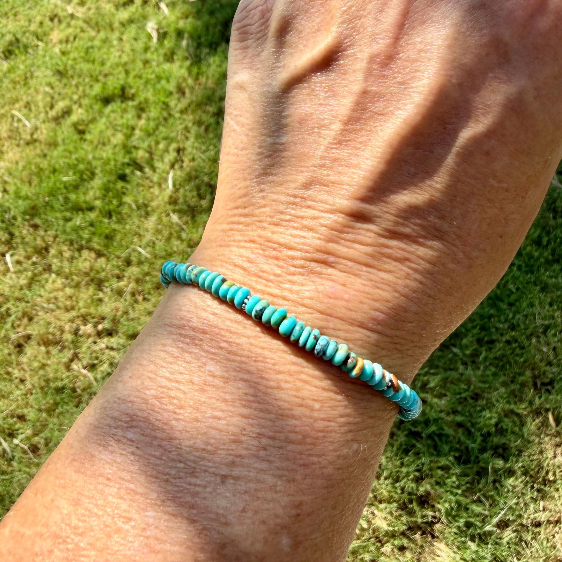 Kingman Blue Turquoise Bracelet • Sterling Silver Southwest Jewelry