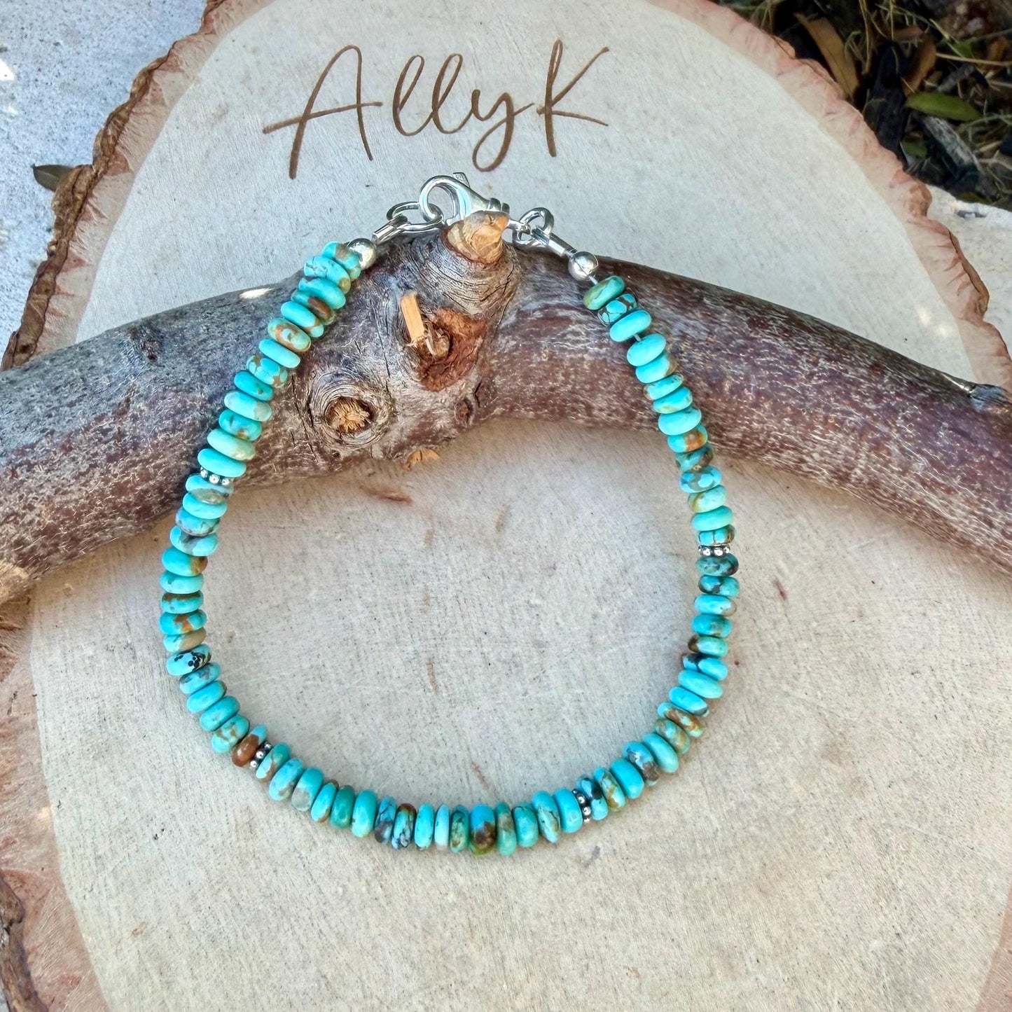 Kingman Blue Turquoise Bracelet • Sterling Silver Southwest Jewelry