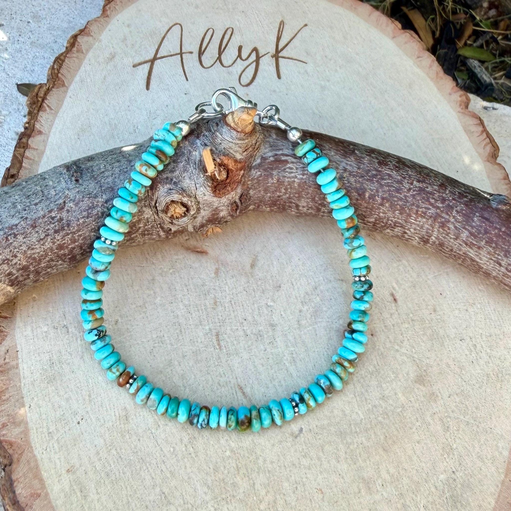 Kingman Blue Turquoise Bracelet • Sterling Silver Southwest Jewelry