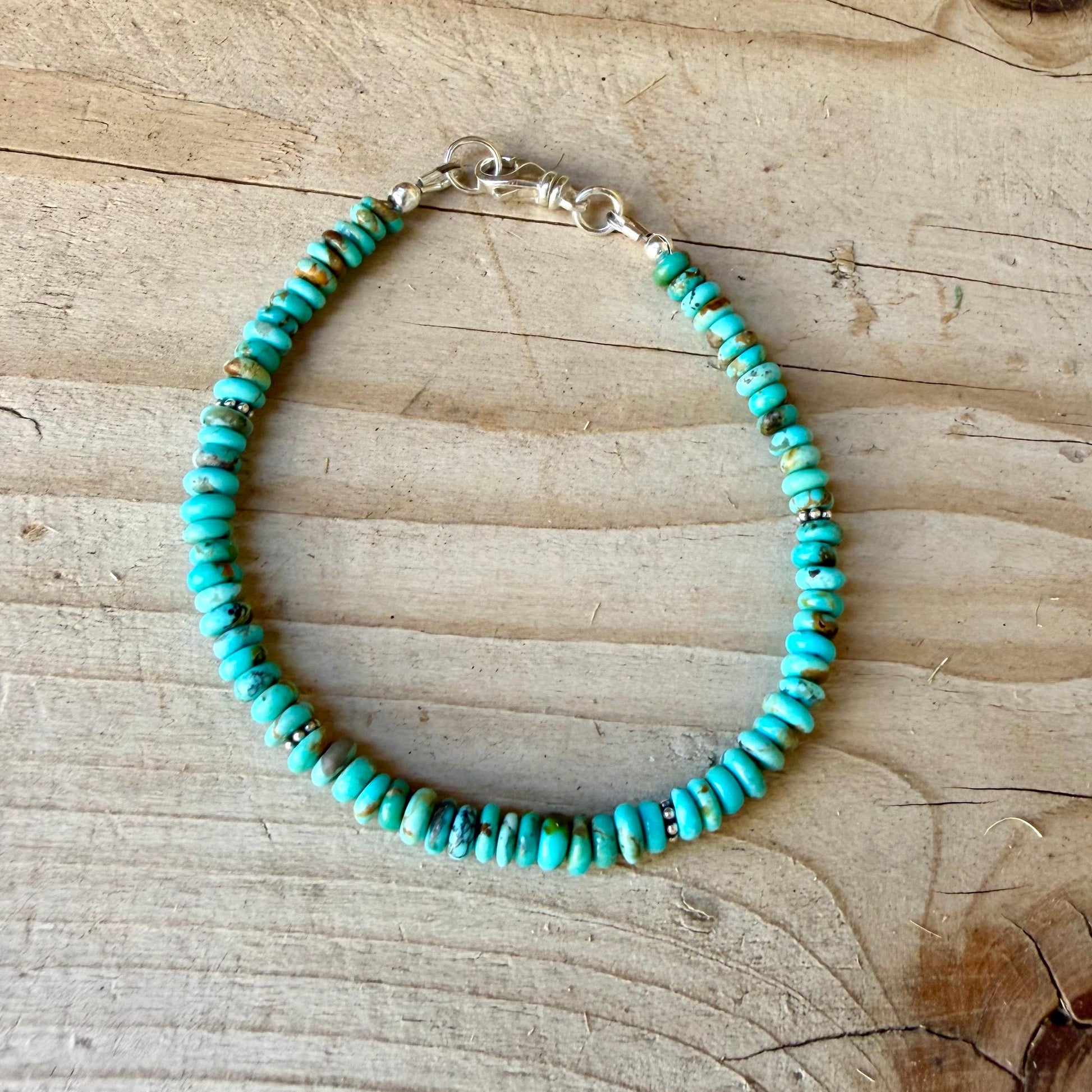 Kingman Blue Turquoise Bracelet • Sterling Silver Southwest Jewelry