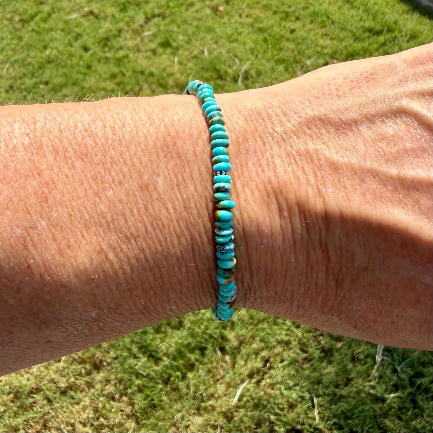 Kingman Blue Turquoise Bracelet • Sterling Silver Southwest Jewelry