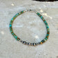 Green Turquoise & Desert Pearl Anklet • Dainty Southwestern Boho Jewelry