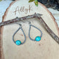 Turquoise Sterling Silver Teardrop Dangle Earrings • Rustic Southwestern Twist Wire