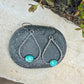 Turquoise Sterling Silver Teardrop Dangle Earrings • Rustic Southwestern Twist Wire