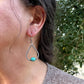 Turquoise Sterling Silver Teardrop Dangle Earrings • Rustic Southwestern Twist Wire