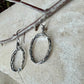 Rustic Silver Hoop Earrings • Argentium Braided Wire • 2 Inch Drop