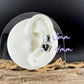 Sterling Silver Onyx Ear Cuff • 3mm or 4mm • Wide Conch Band • No Piercing Earring