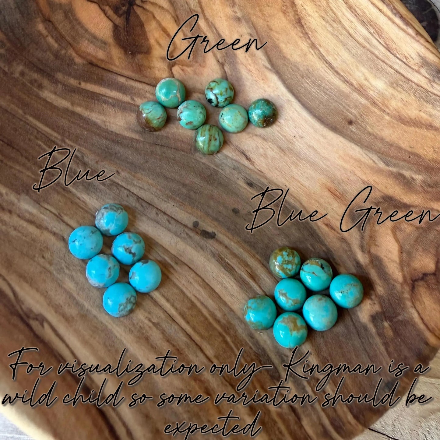 Sterling Silver Turquoise Hoop & Post Earrings • 6mm Kingman Turquoise • Custom Size