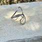 Sterling Loop Ring • Double Loop • Rustic Textured Adjustable Openwork Band