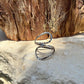 Sterling Loop Ring • Double Loop • Rustic Textured Adjustable Openwork Band