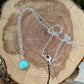 Turquoise Sterling Silver Pendant Necklace • Minimalist Southwestern Style