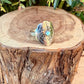 Turquoise Concho Sunflower Ring in Sterling Silver