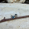 Swiss Blue Topaz Ear Cuff • Hammered Sterling Silver • No Piercing • 4mm or 7mm