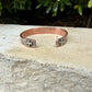 Copper Reverse Cuff with Sterling Cross Ends • Hammered Copper Bracelet • Western Faith Jewelry