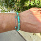 Kingman Turquoise Stretch Bracelet • Blue‑Green Brown Southwest Jewelry