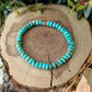 Kingman Turquoise Stretch Bracelet • Blue‑Green Brown Southwest Jewelry