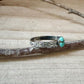 Turquoise Sterling Silver Dainty Band Ring • Number 8 Turquoise • Butterfly Floral Pattern