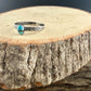 Turquoise Sterling Silver Dainty Band Ring • Number 8 Turquoise • Butterfly Floral Pattern