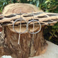 Rustic Sterling Silver Circle Dangle Earrings • Long Drop Style