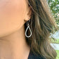 Sterling Silver Teardrop Drop Earrings – Rustic Twisted Wire Pattern