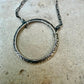 Sterling Silver Circle Necklace • Oxidized Silver Pendant • Everyday Minimalist