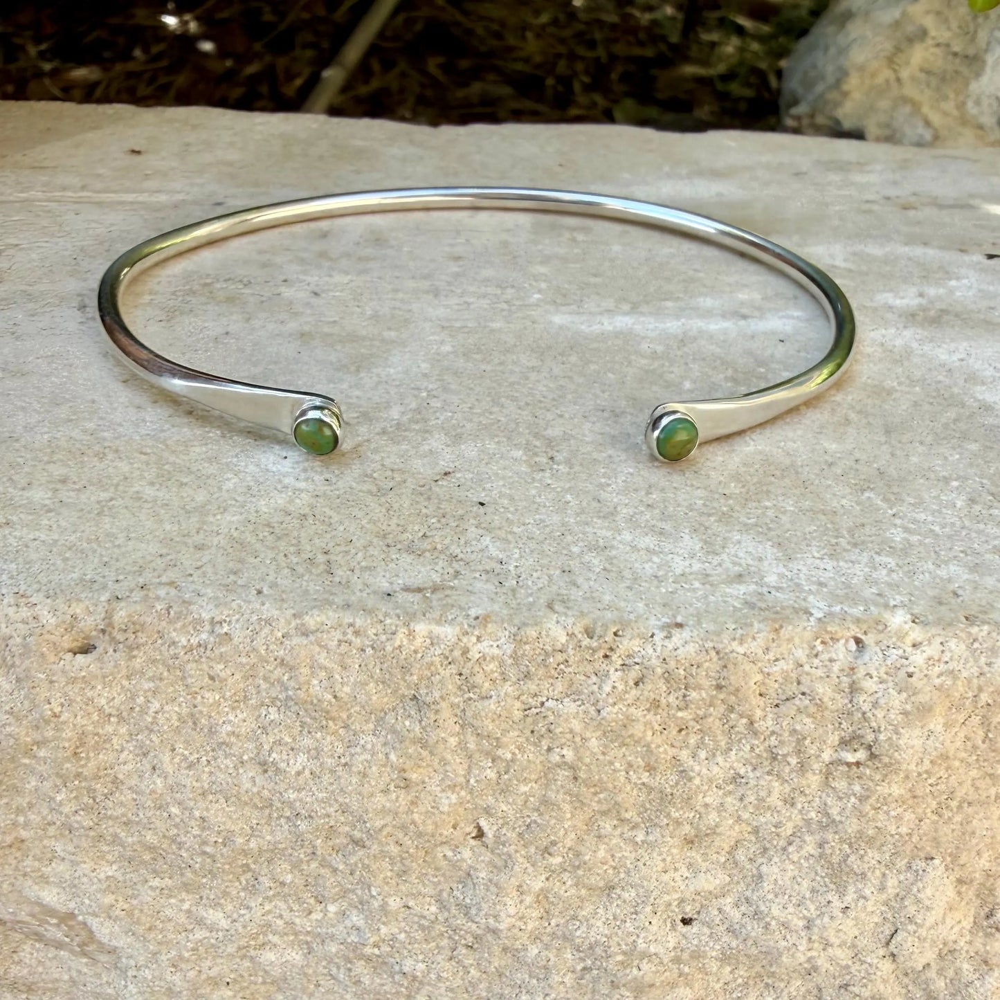 Dainty Kingman Turquoise Cuff • Sterling Silver • Minimal Southwest Bracelet