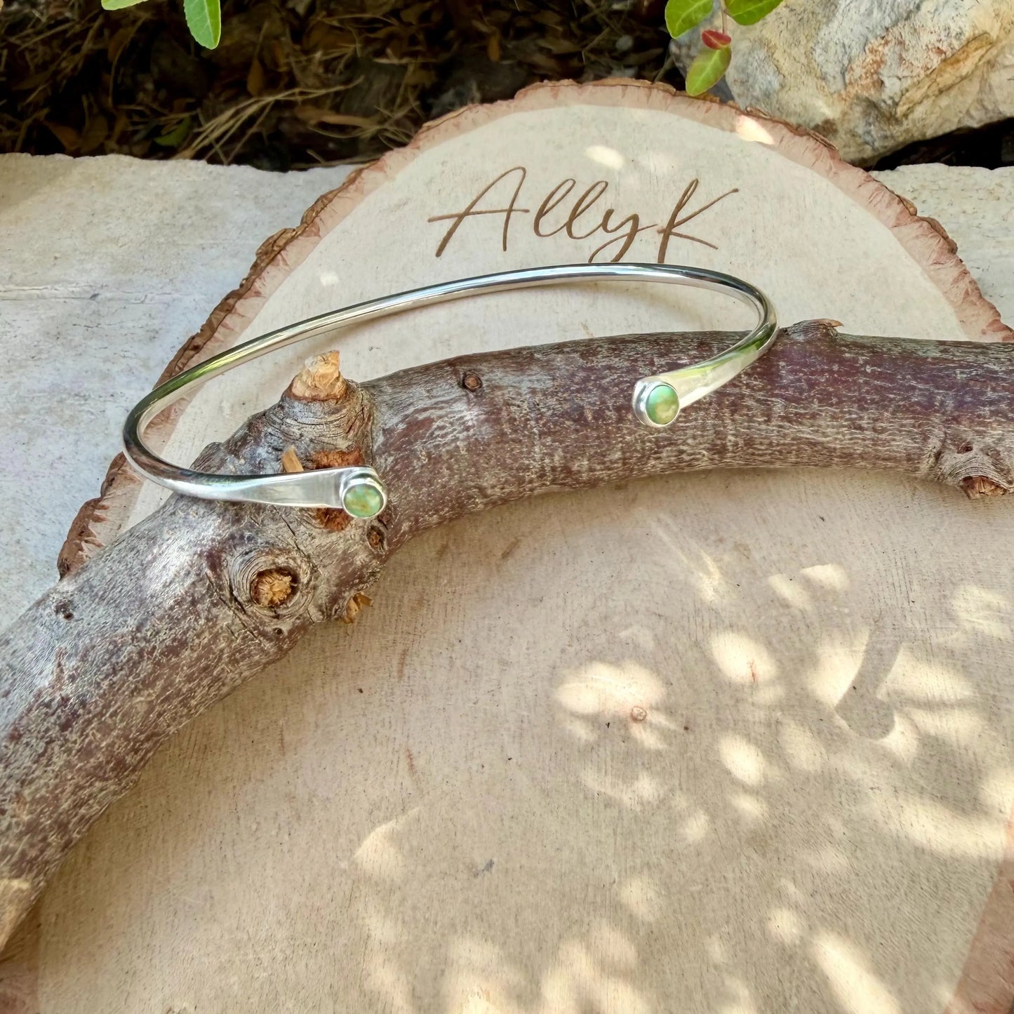 Dainty Kingman Turquoise Cuff • Sterling Silver • Minimal Southwest Bracelet