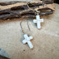 White Turquoise Howlite Cross Earrings • Sterling Silver Southwestern Jewelry