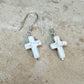 White Turquoise Howlite Cross Earrings • Sterling Silver Southwestern Jewelry