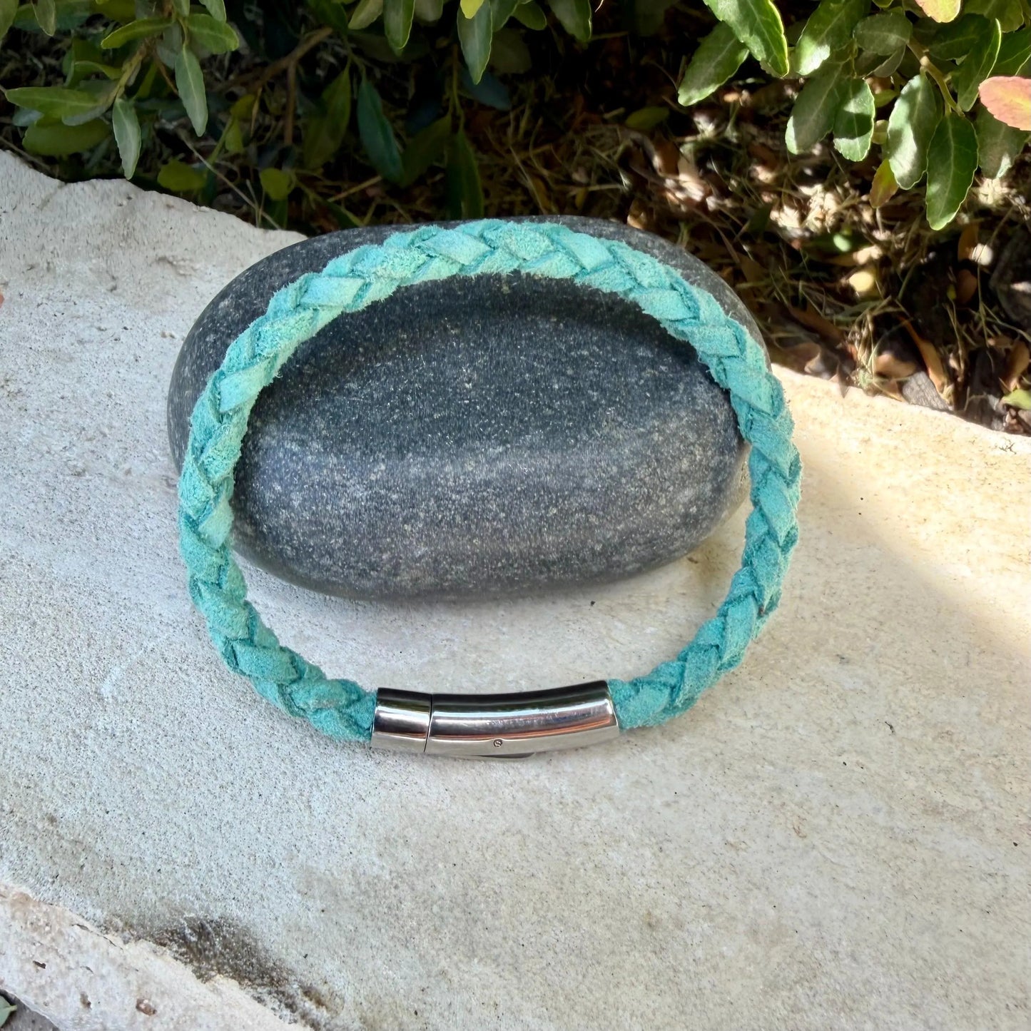 5mm Braided Suede Leather Bracelet • Bayonet Clasp • Multiple Colors