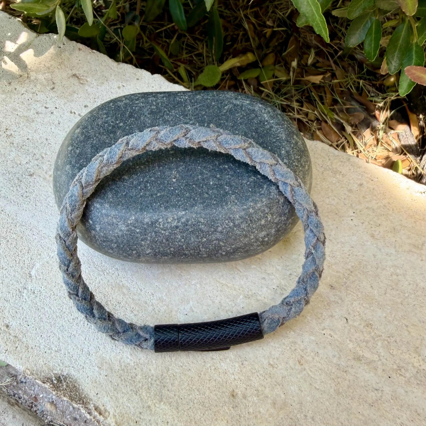 5mm Braided Suede Leather Bracelet • Bayonet Clasp • Multiple Colors