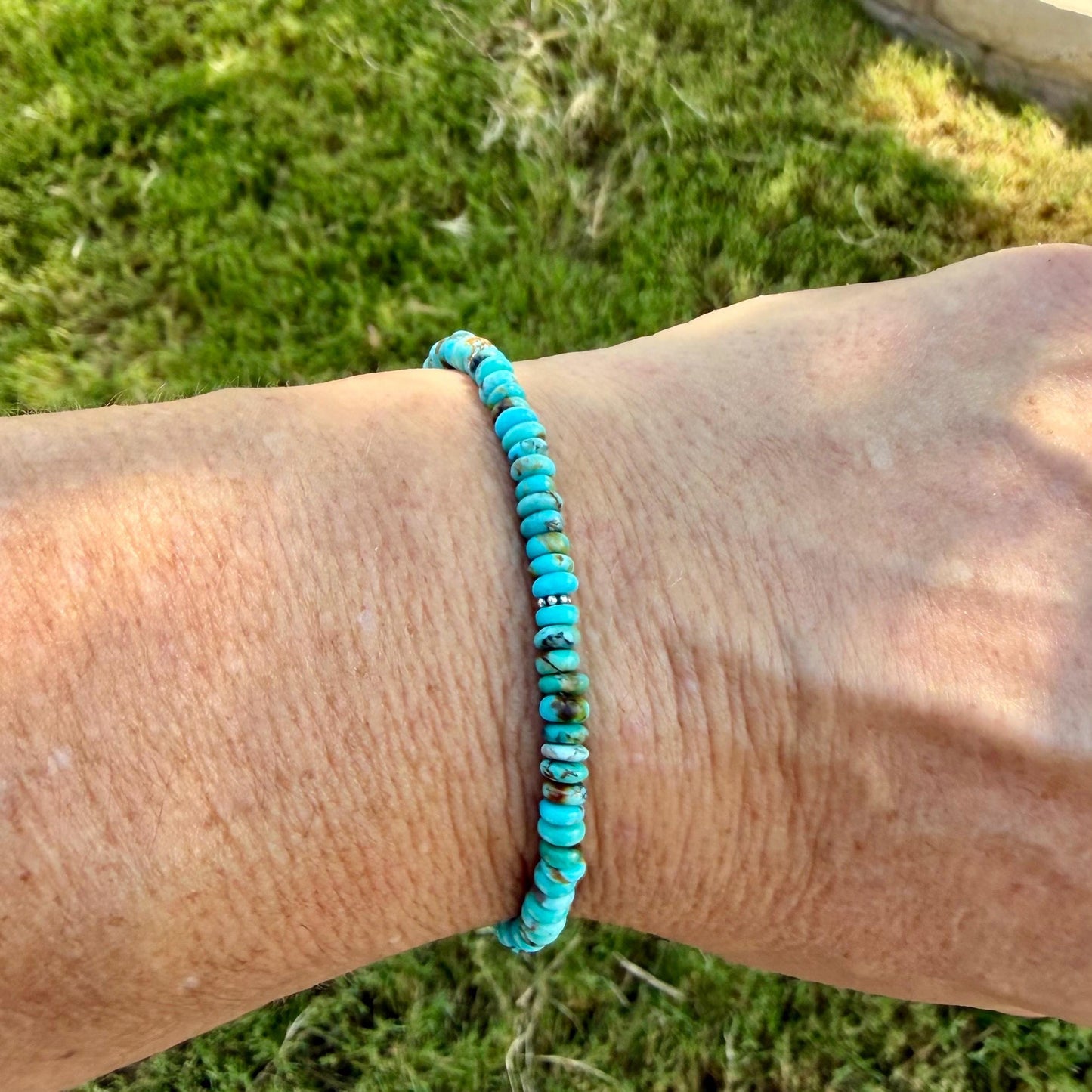 Kingman Blue Turquoise Bracelet • Sterling Silver Southwest Jewelry