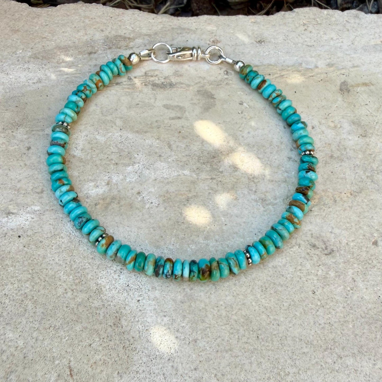 Kingman Blue Turquoise Bracelet • Sterling Silver Southwest Jewelry