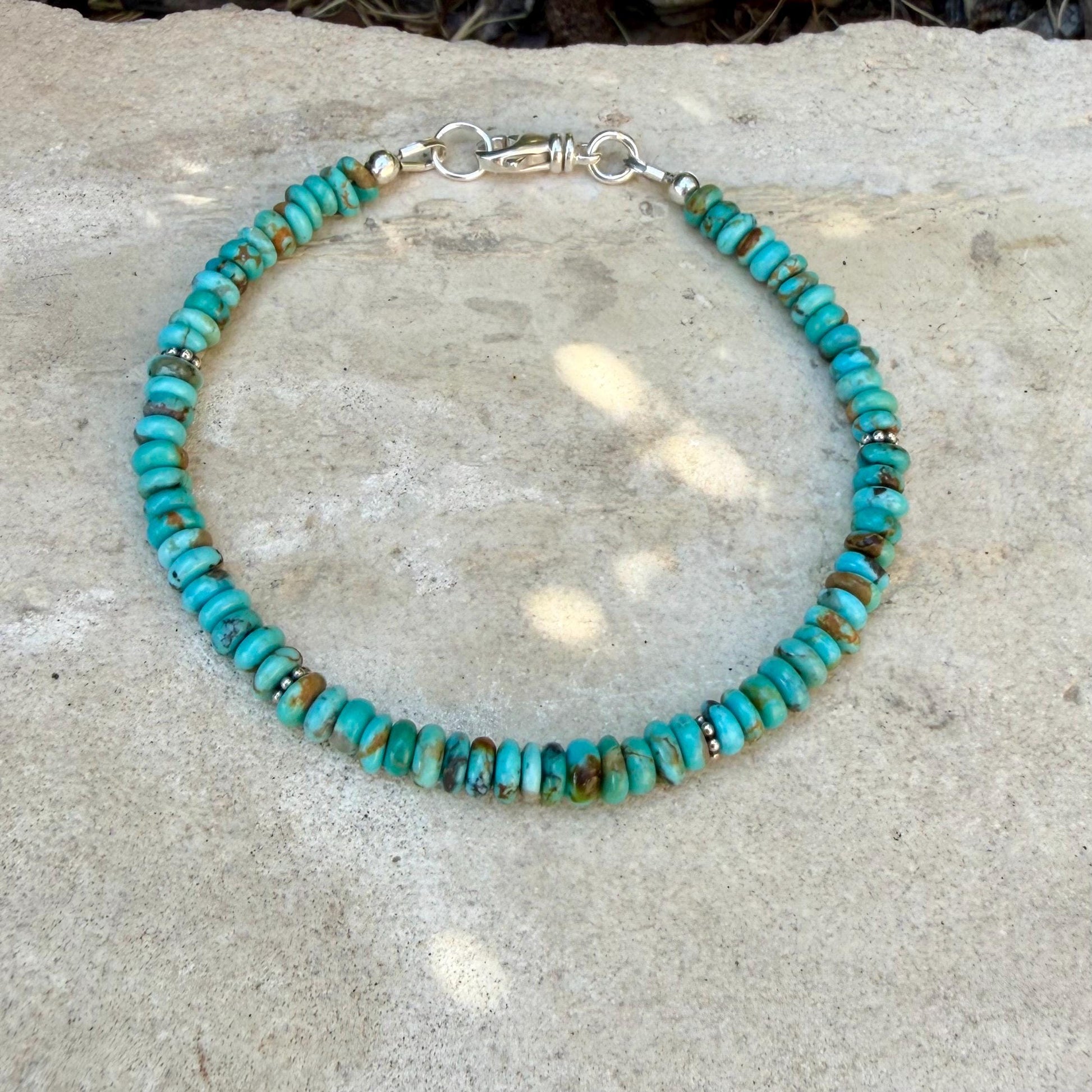 Kingman Blue Turquoise Bracelet • Sterling Silver Southwest Jewelry