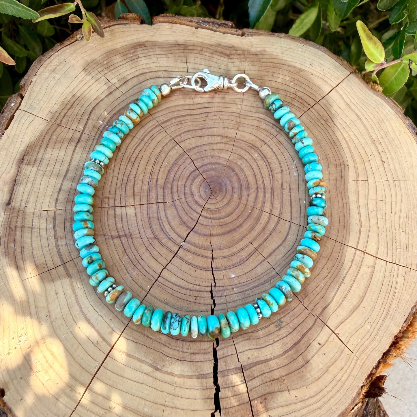 Kingman Blue Turquoise Bracelet • Sterling Silver Southwest Jewelry