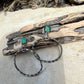 Turquoise Post Hoop Earrings • Sterling Silver • Kingman Blue or Green Square Turquoise