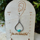 Turquoise Sterling Silver Teardrop Dangle Earrings • Rustic Southwestern Twist Wire