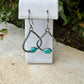 Turquoise Sterling Silver Teardrop Dangle Earrings • Rustic Southwestern Twist Wire