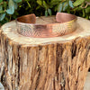 Leaves Embossed Copper Cuff • Rustic Raw Copper Bracelet • Hand‑Forged Southwestern Jewelry
