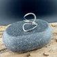 Sterling Loop Ring • Double Loop • Rustic Textured Adjustable Openwork Band