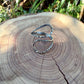 Sterling Loop Ring • Double Loop • Rustic Textured Adjustable Openwork Band