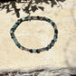 Blue Tourmaline Cube Bracelet • 4mm Stones • Bali Silver Accents