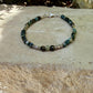 Blue Tourmaline Cube Bracelet • 4mm Stones • Bali Silver Accents