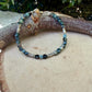 Blue Tourmaline Cube Bracelet • 4mm Stones • Bali Silver Accents