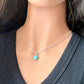 Turquoise Sterling Silver Pendant Necklace • Minimalist Southwestern Style