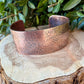 Retro Floral Embossed Copper Cuff • Rustic Raw Copper Bracelet • Hand‑Forged Southwestern Jewelry