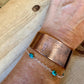 Retro Floral Embossed Copper Cuff • Rustic Raw Copper Bracelet • Hand‑Forged Southwestern Jewelry