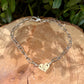 Mixed‑Metal Heart Bracelet • 14k Gold‑Filled Heart • Sterling Silver Chain • Dainty Jewelry