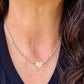 Mixed‑Metal Heart Necklace • 14kt Gold‑Filled Heart • Sterling Mariner Chain • Dainty Minimalist Choker